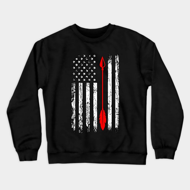 Archery Arrow American Flag Crewneck Sweatshirt by ChrifBouglas